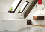Corsan ISEO wandhängende freistehende Badewanne 150 x 75 cm mit breitem Rand Klick-Klack-Stöpsel Graphit/GunMetal