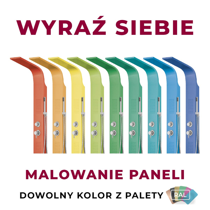 Panel prysznicowy Corsan ALTO Termostat Srebrny Deszczownica LED