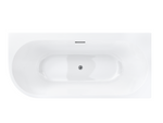 Corsan INTERO freestanding corner bathtub 160 x 74 with a wide edge Right-hand installation click-clack plug Chrome
