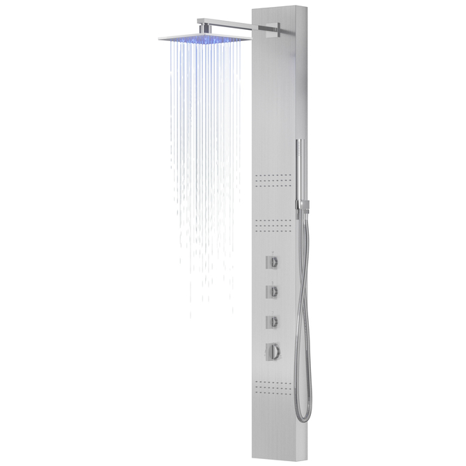 Sprchový panel Corsan NEO Maišytuvas Steel LED dažďová sprcha