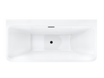 Corsan ISEO wandhängende freistehende Badewanne 150 x 75 cm mit breitem Rand Klick-Klack-Stöpsel Graphit/GunMetal