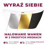 Wanna wolnostojąca narożna Corsan INTERO 160 x 74 Montaż prawostronny Korek klik-klak Złoty