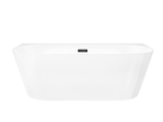 Corsan MONO wandhängende freistehende Badewanne 160 x 75 cm mit breitem Rand Klick-Klack-Stöpsel Graphit/GunMetal