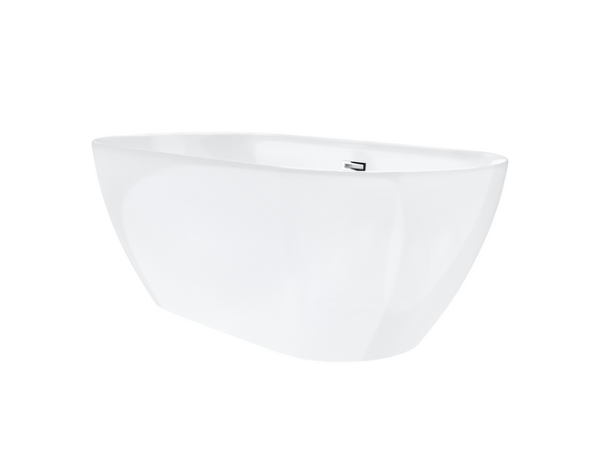Corsan OLVENA freistehende Badewanne 170 x 75 cm Klick-Klack-Stöpsel Chrom