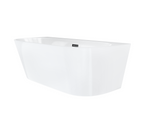 Corsan MONO Wand-Freistehende Badewanne 150 x 75 cm mit breitem Rand Klick-Klack-Stöpsel Schwarz
