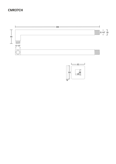 Wandbrausenarm Corsan CMR37CH 37cm, Chrom
