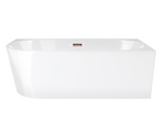 Corsan INTERO freestanding corner bathtub 160 x 74 with a wide edge Right-hand installation click-clack plug Copper / Rose Gold