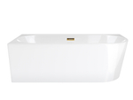 Corsan INTERO freestanding corner bathtub 150 x 74 with a wide edge Left-hand installation click-clack plug Gold