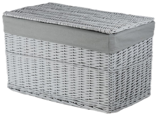 Wicker chest with lining Koszoplotka gray 52x36x30h