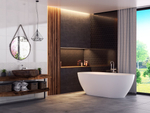 Corsan RENO freistehende Badewanne 170 x 80 cm mit Seitenablage Klick-Klack-Stöpsel Golden