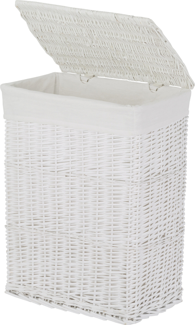 Wicker laundry basket with lining Koszoplotka white 47x35x66h