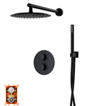 Sprchový set Corsan LUGO černý s dešťovou sprchou 25 cm, termostatickou baterií a sprchou