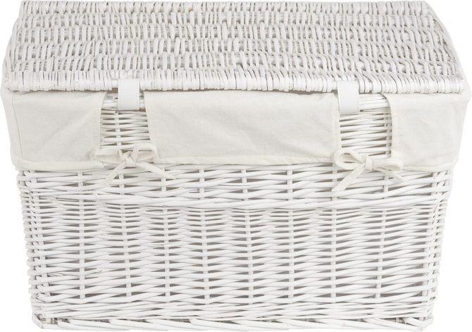 Wicker chest with lining Koszoplotka white 45x28x27h